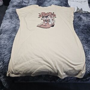 Floral Graphic Cream Dress